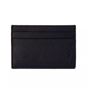 Neil Barrett Pebble Grain Leather Card Holder Men Black Wallets